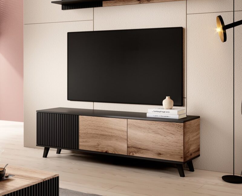 Televisiotaso RAVENO RTV-1, tammi / musta