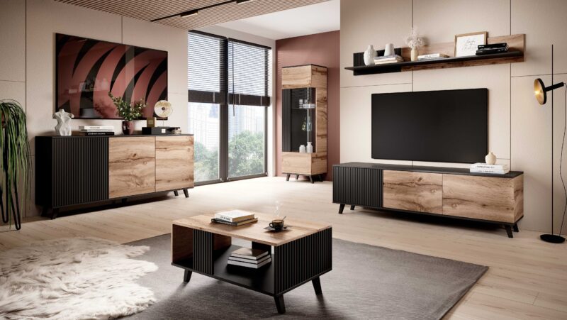 TV-taso RAVENO RTV-2, tammi / musta