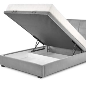 Pesukastilla varustettu sänky CONTAVIA 160x200, harmaa