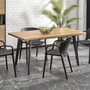 Pidentävä ruokapöytä DICKSON 2, luonnollinen / musta