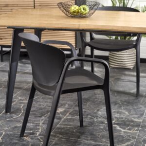 Pidentävä ruokapöytä DICKSON 2, luonnollinen / musta