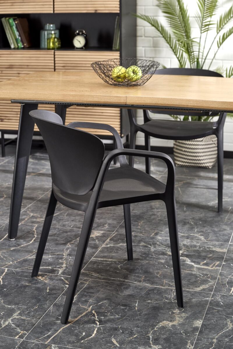 Pidentävä ruokapöytä DICKSON 2, luonnollinen / musta