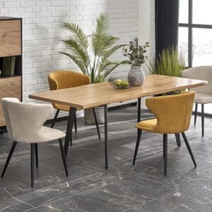 Pidentävä ruokapöytä DICKSON 2, luonnollinen / musta