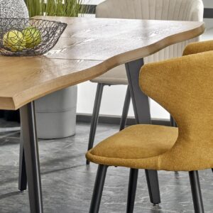 Pidentävä ruokapöytä DICKSON 2, luonnollinen / musta