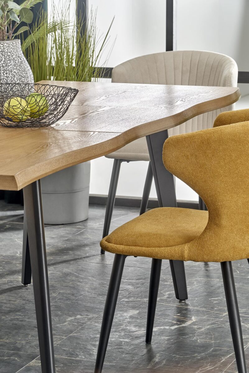 Pidentävä ruokapöytä DICKSON 2, luonnollinen / musta