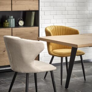 Pidentävä ruokapöytä DICKSON 2, luonnollinen / musta