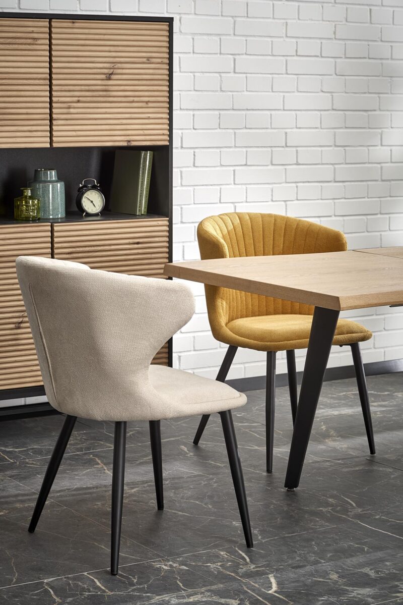 Pidentävä ruokapöytä DICKSON 2, luonnollinen / musta