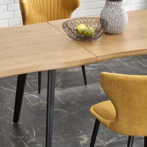 Pidentävä ruokapöytä DICKSON 2, luonnollinen / musta