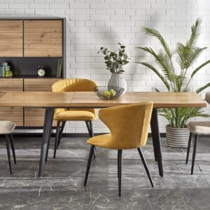 Pidentävä ruokapöytä DICKSON 2, luonnollinen / musta