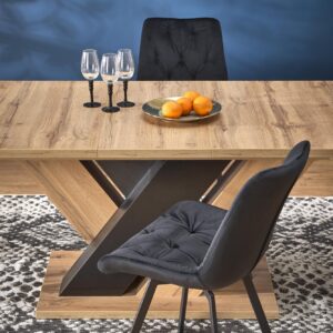 Pidentävä Ruokapöytä BRANTOR, wotan tammi / musta