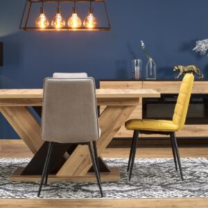 Pidentävä Ruokapöytä BRANTOR, wotan tammi / musta