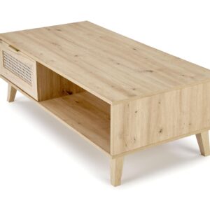 Kahvilapöytä BORLENA LAW-1, tammi / musta