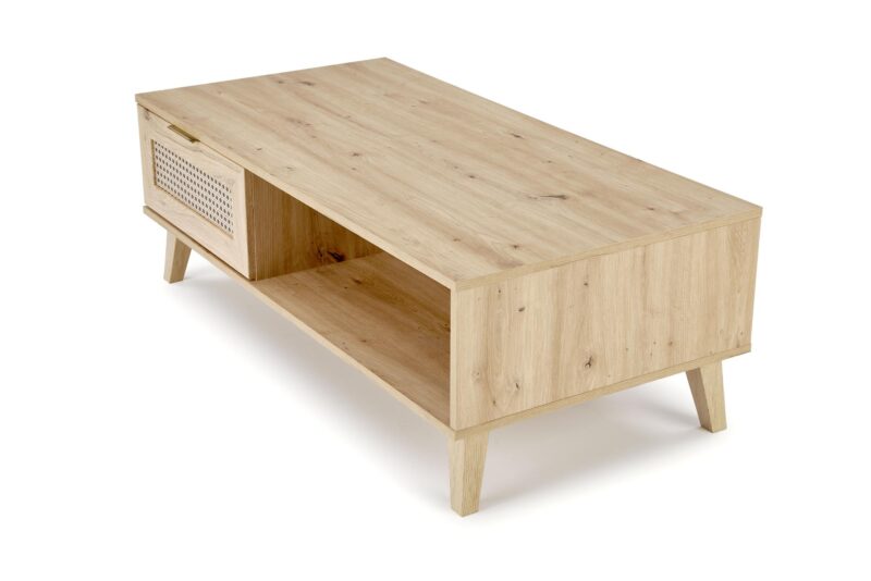 Kahvilapöytä BORLENA LAW-1, tammi / musta