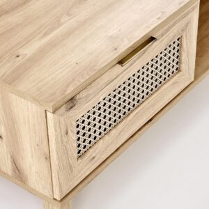 Kahvilapöytä BORLENA LAW-1, tammi / musta