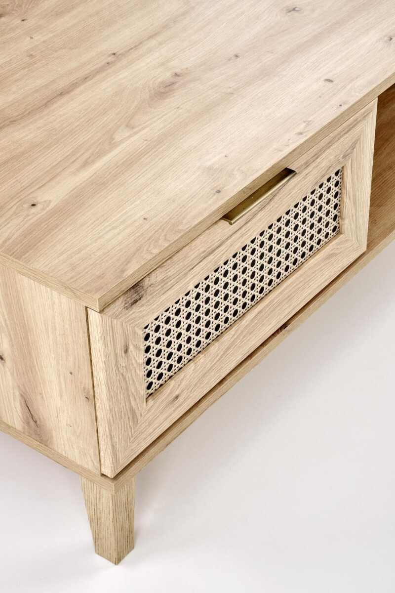 Kahvilapöytä BORLENA LAW-1, tammi / musta