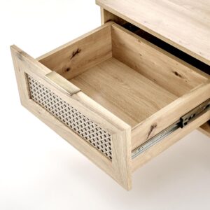 Kahvilapöytä BORLENA LAW-1, tammi / musta