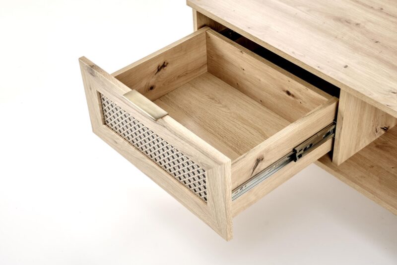 Kahvilapöytä BORLENA LAW-1, tammi / musta