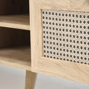 Televisiopöytä BORLENA RTV-1, tammi / musta