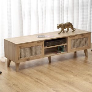 Televisiopöytä BORLENA RTV-1, tammi / musta