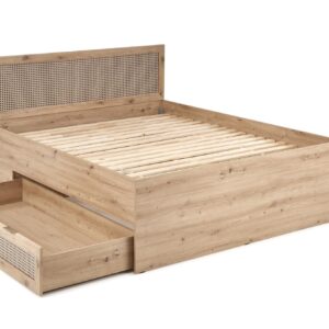 Sänky BORLENA LOZ-160x200, tammi / musta