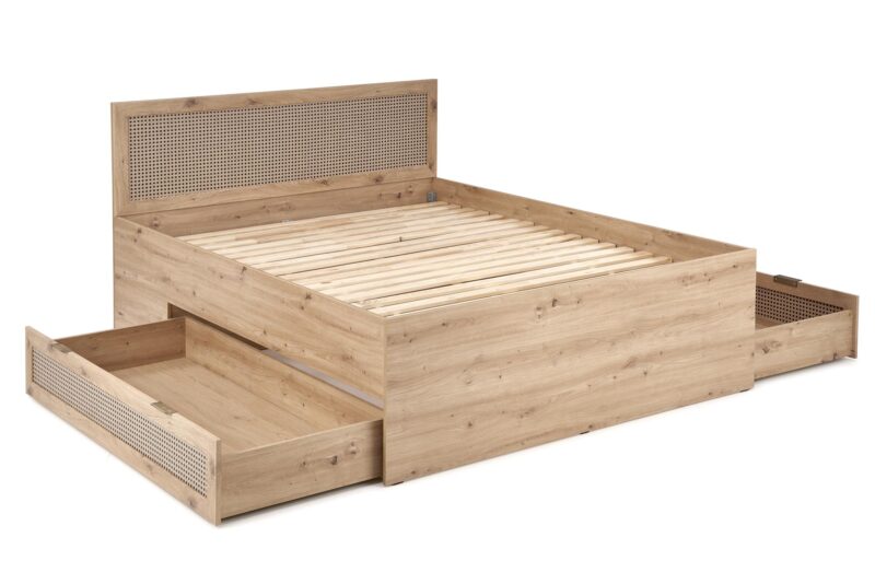 Sänky BORLENA LOZ-160x200, tammi / musta