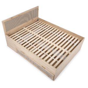 Sänky BORLENA LOZ-160x200, tammi / musta