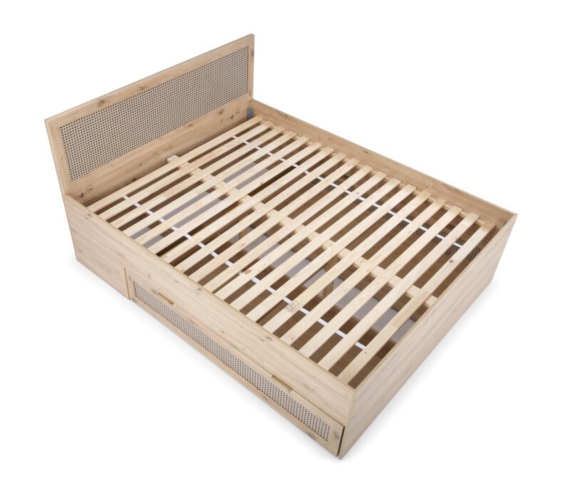 Sänky BORLENA LOZ-160x200, tammi / musta