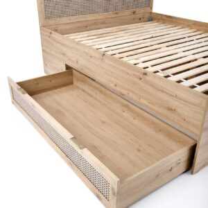 Sänky BORLENA LOZ-160x200, tammi / musta