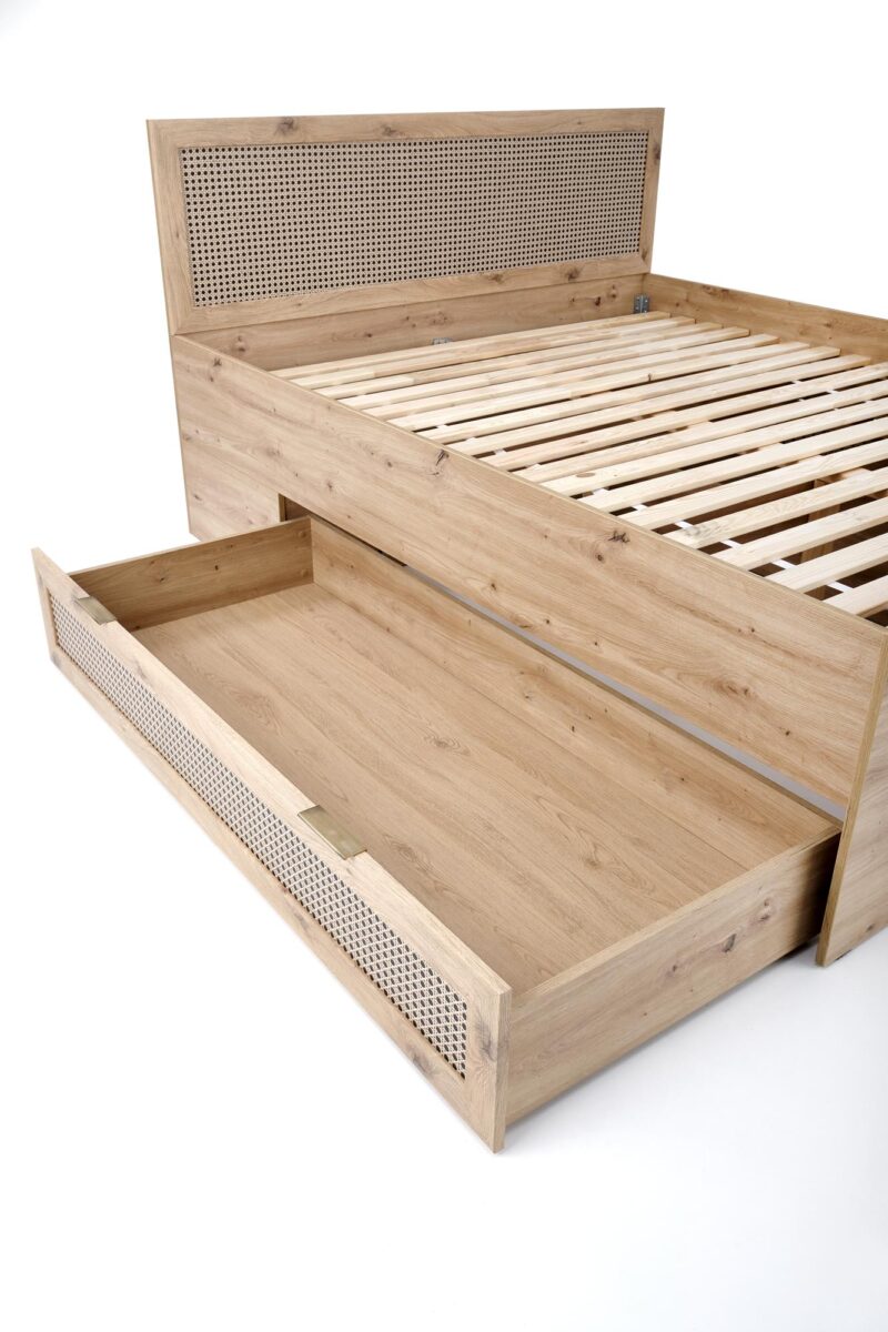 Sänky BORLENA LOZ-160x200, tammi / musta