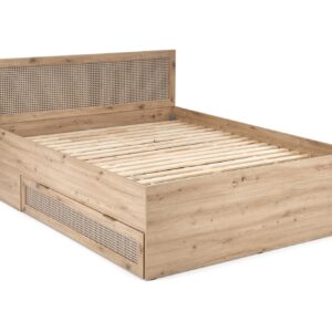 Sänky BORLENA LOZ-160x200, tammi / musta