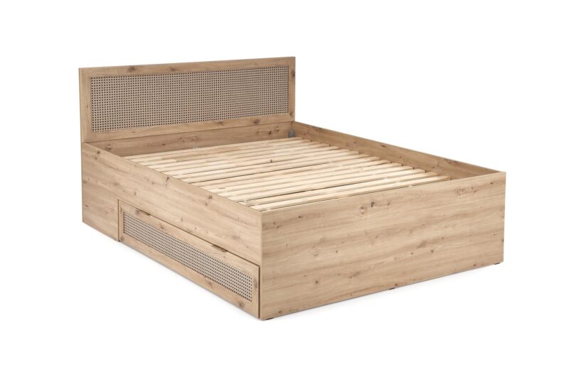 Sänky BORLENA LOZ-160x200, tammi / musta