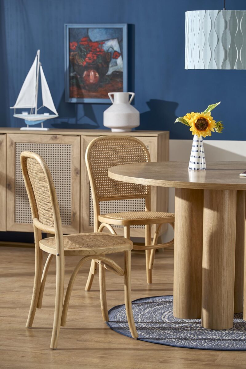 Pyöreä ruokapöytä ELEFANT, luonnollinen tammi