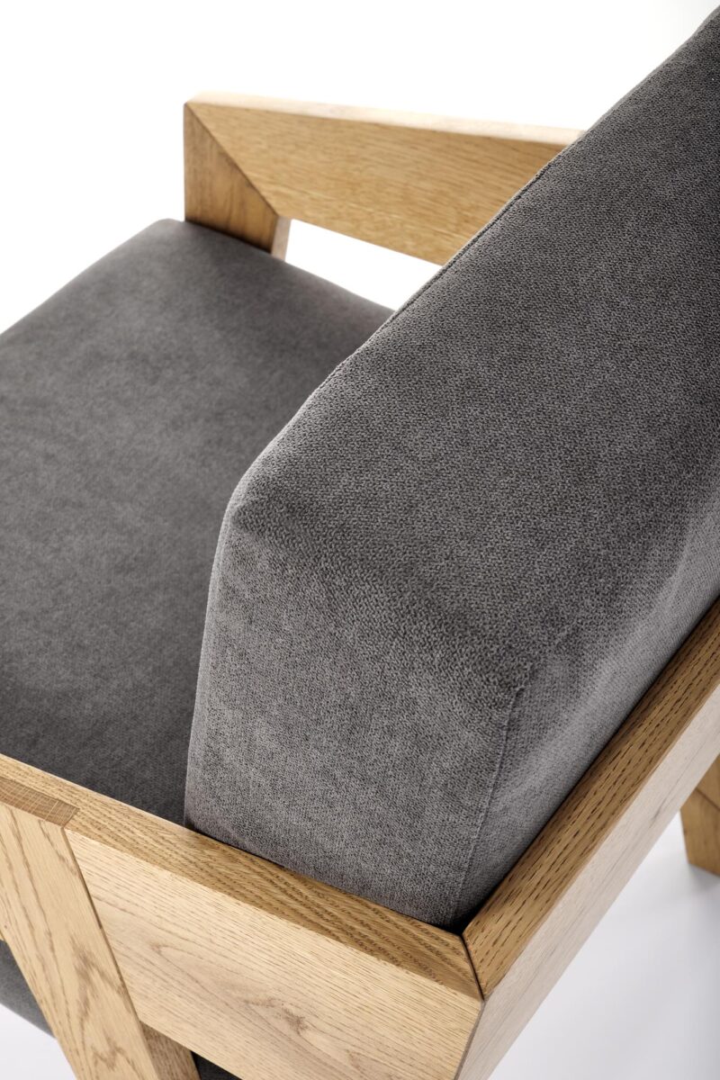 Nojatuoli FREVOR, luonnollinen tammi / harmaa