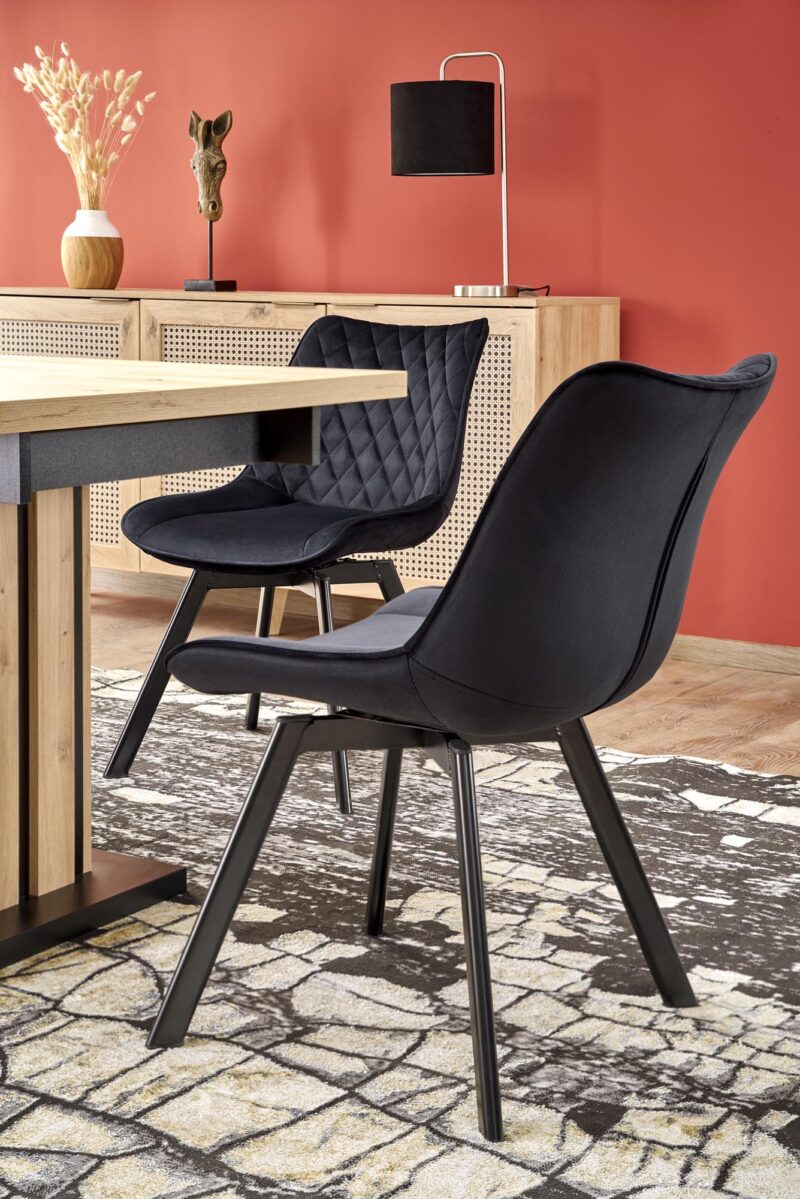 Pidentävä ruokapöytä LAMERON, tammi / musta