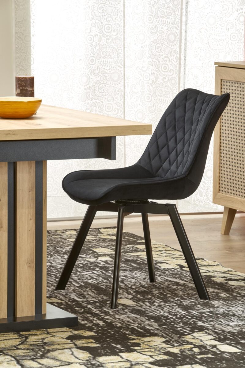 Pidentävä ruokapöytä LAMERON, tammi / musta