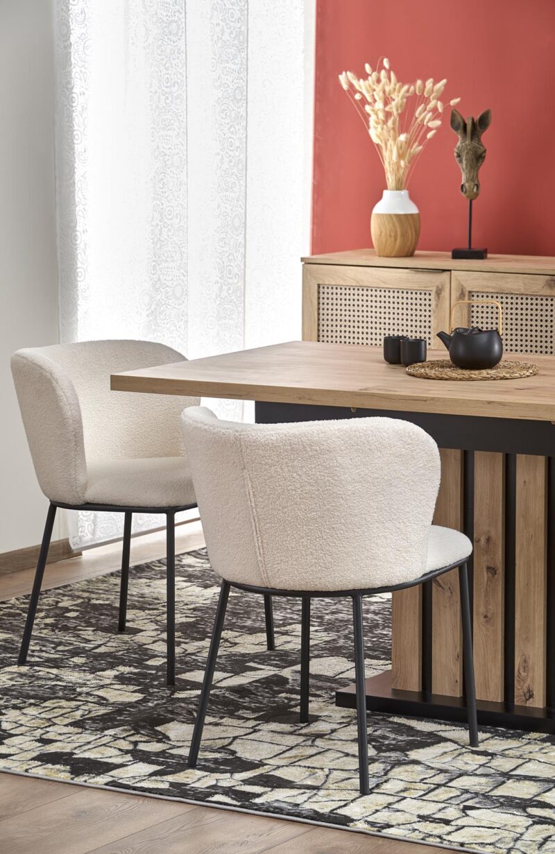 Pidentävä ruokapöytä LAMERON, tammi / musta