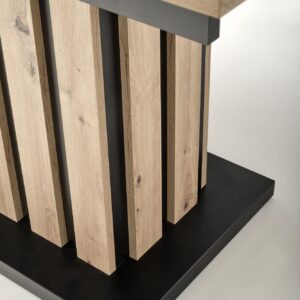 Pidentävä ruokapöytä LAMERON, tammi / musta