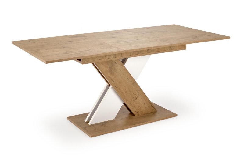 Pidennettävä ruokapöytä XARELO tammen jäljitelmä/ valkoinen