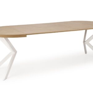 Laajennettava ruokapöytä PERONA, kultainen tammi / valkoinen