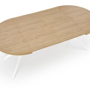 Laajennettava ruokapöytä PERONA, kultainen tammi / valkoinen