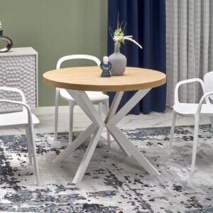 Laajennettava ruokapöytä PERONA, kultainen tammi / valkoinen