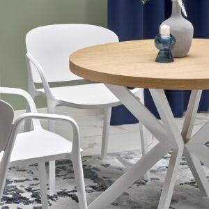 Laajennettava ruokapöytä PERONA, kultainen tammi / valkoinen