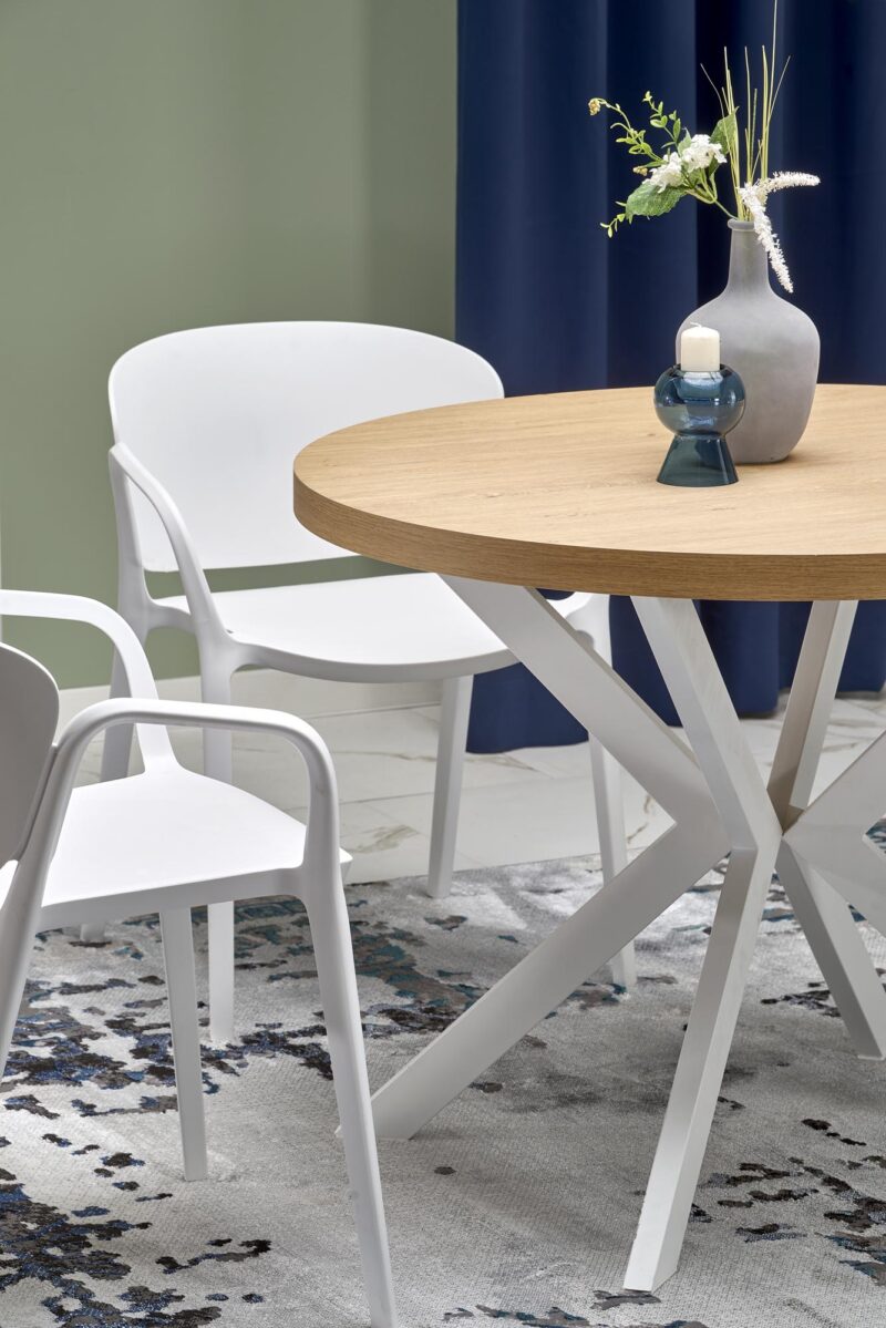 Laajennettava ruokapöytä PERONA, kultainen tammi / valkoinen