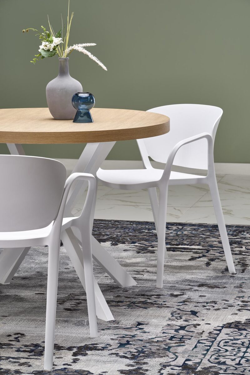 Laajennettava ruokapöytä PERONA, kultainen tammi / valkoinen