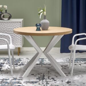 Laajennettava ruokapöytä PERONA, kultainen tammi / valkoinen