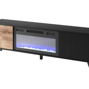 TV-taso RAVENO RTV-K, takalla 180 cm, tammi / musta