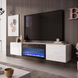 LIVO RTV 180 TV-taso takka kanssa, valkoinen