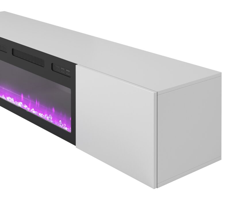 LIVO RTV 180 TV-taso takka kanssa, valkoinen