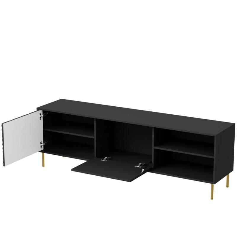 Television stand BULMOR RTV-1, musta / kultainen
