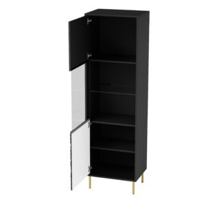 Vitriinikaappi BULMOR W-1, musta / kulta